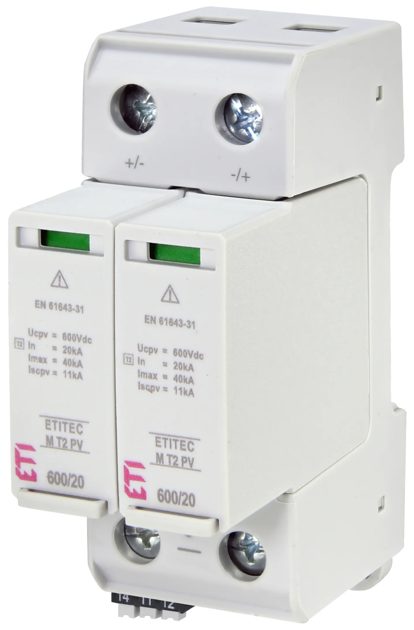Surge arrester ETITEC M T2 PV 600/20 RC 002440621