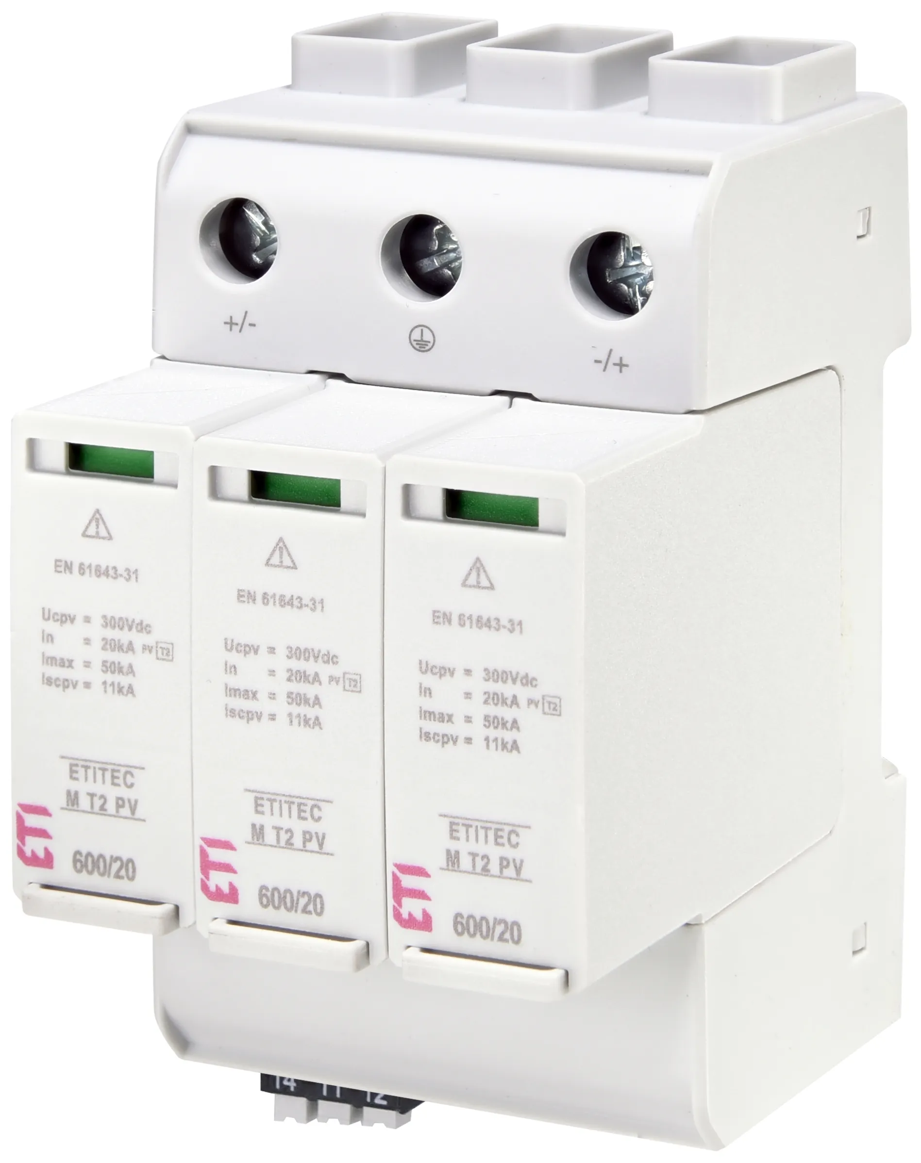 Surge arrester ETITEC M T2 PV 600/20 Y RC 002440736