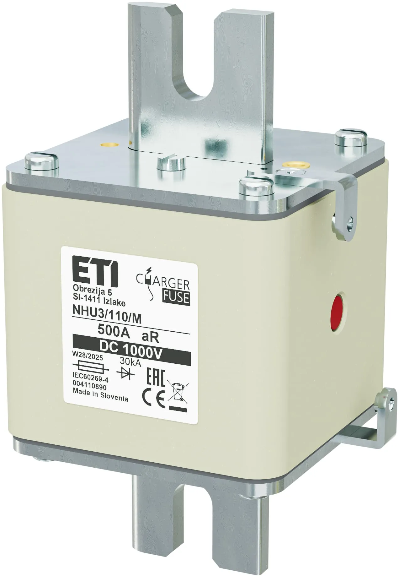 Fuse link NHU3/110/M aR 500A/1000V DC 004110890