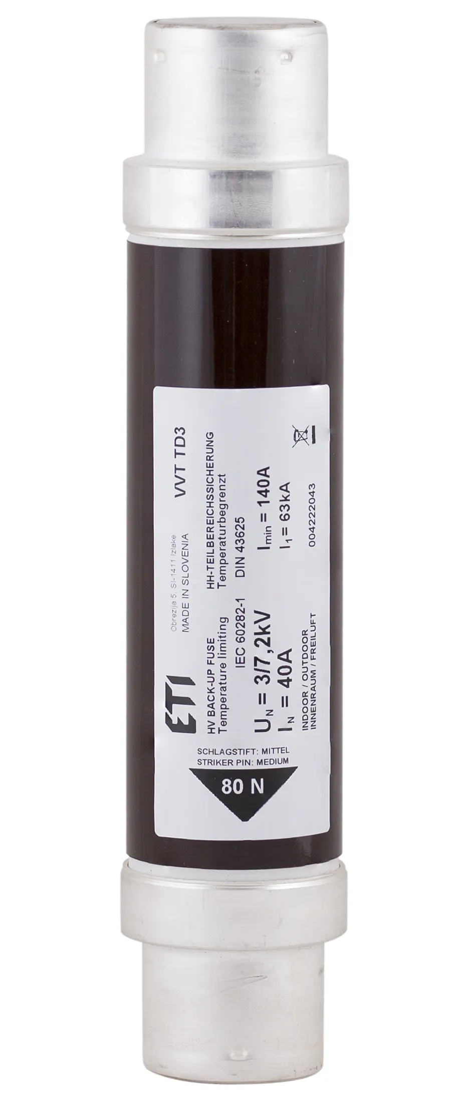 Fuse link VVA3 7,2kV/63A 004221115