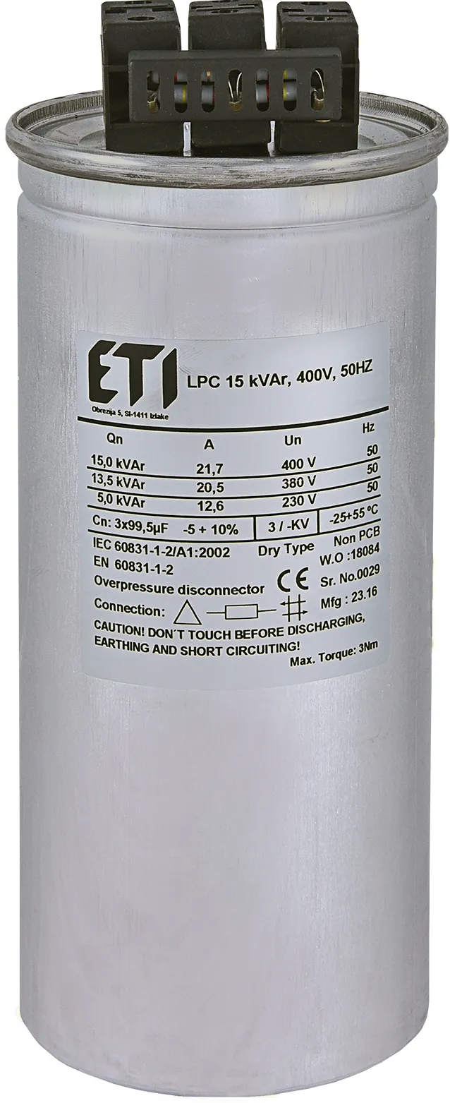 Capacitor LPC 15 kVAr, 400V, 50Hz 004656752