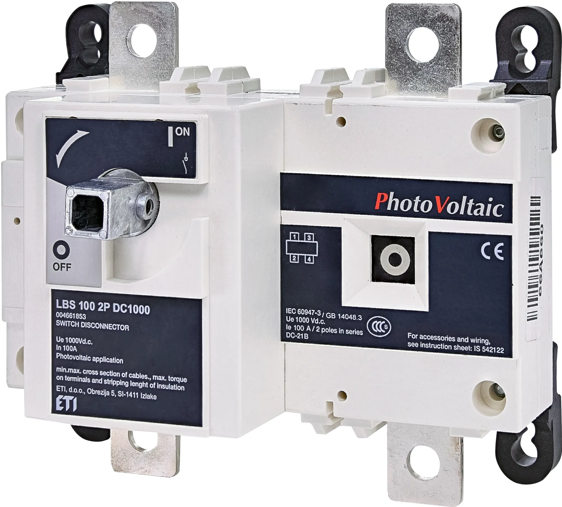 Switch disconnector PV LBS 100 2P DC1000 004661853
